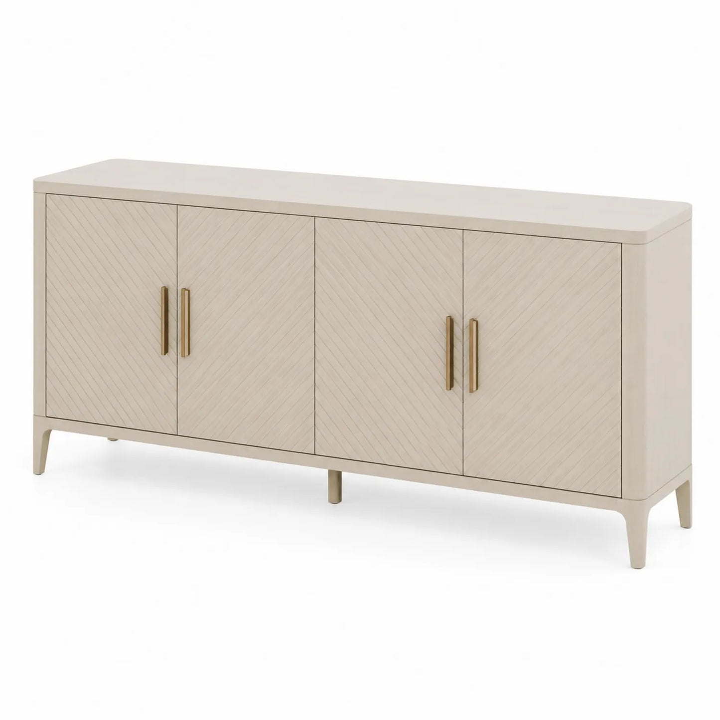 Aparador de Madera y Metal Beige 150x40x85 cm