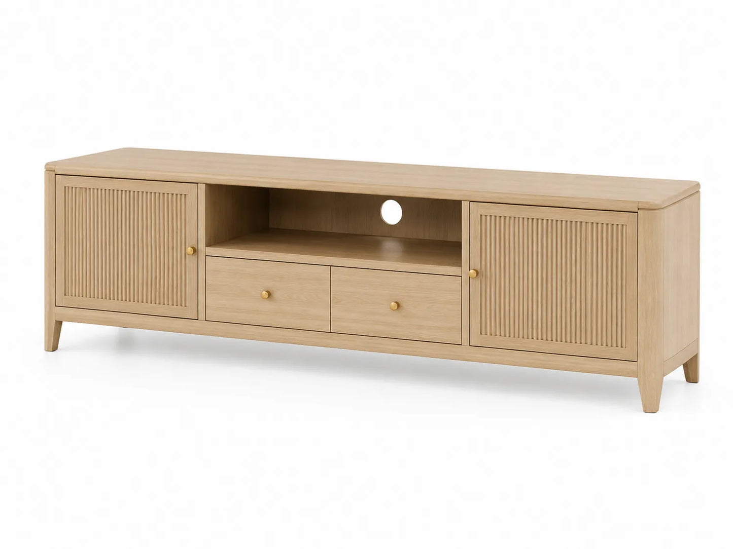 Mueble de TV de madera de roble con almacenamiento 150x40x50 cm