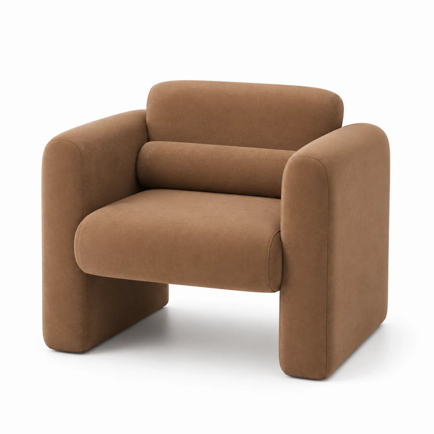 Sillón de Tela de Poliéster Marrón 80x70x75 cm
