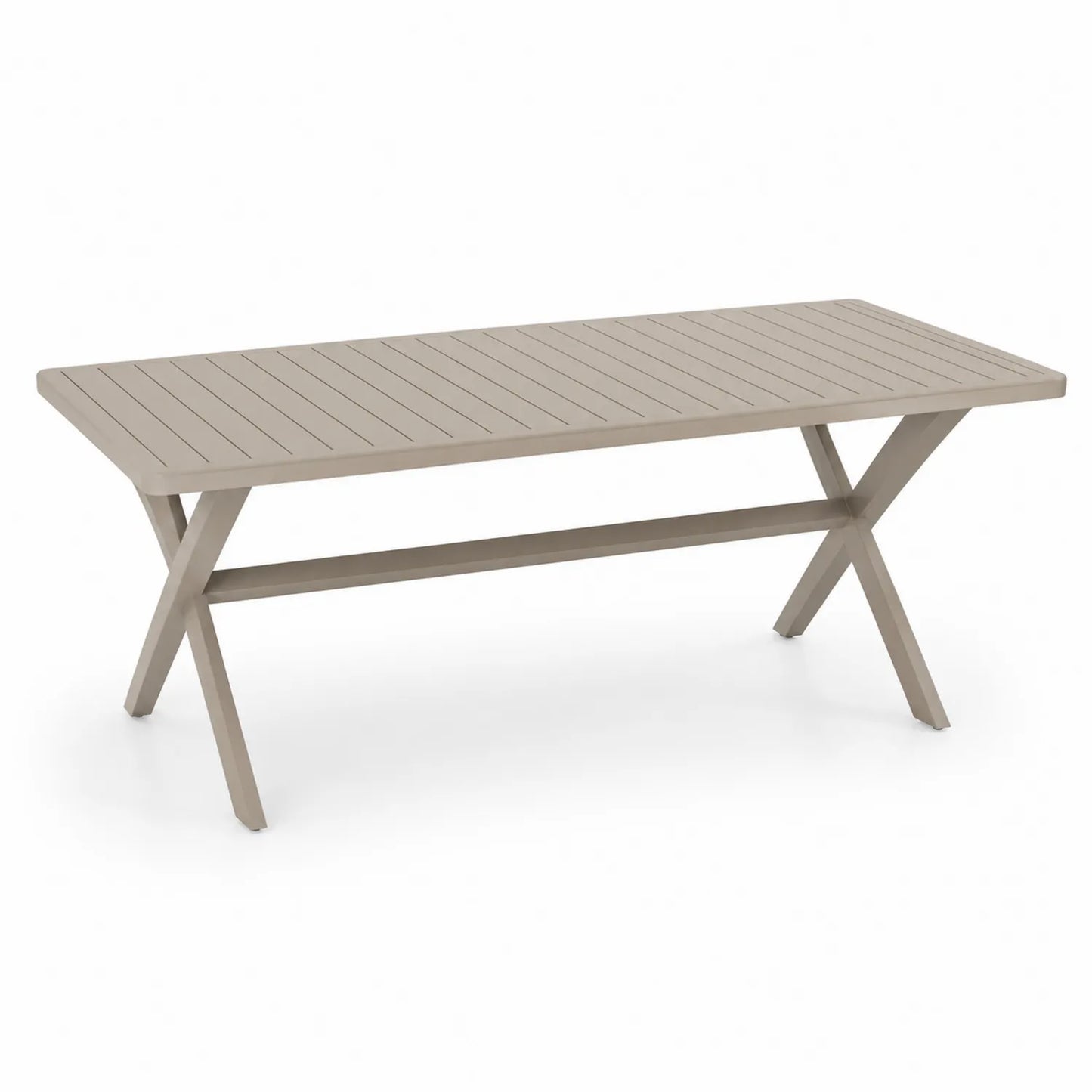 Mesa de comedor gris de aluminio para exterior 220x100x75 cm