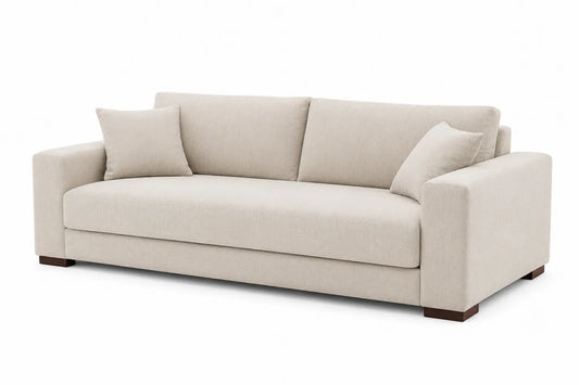 Sofá de 3 plazas de poliéster beige