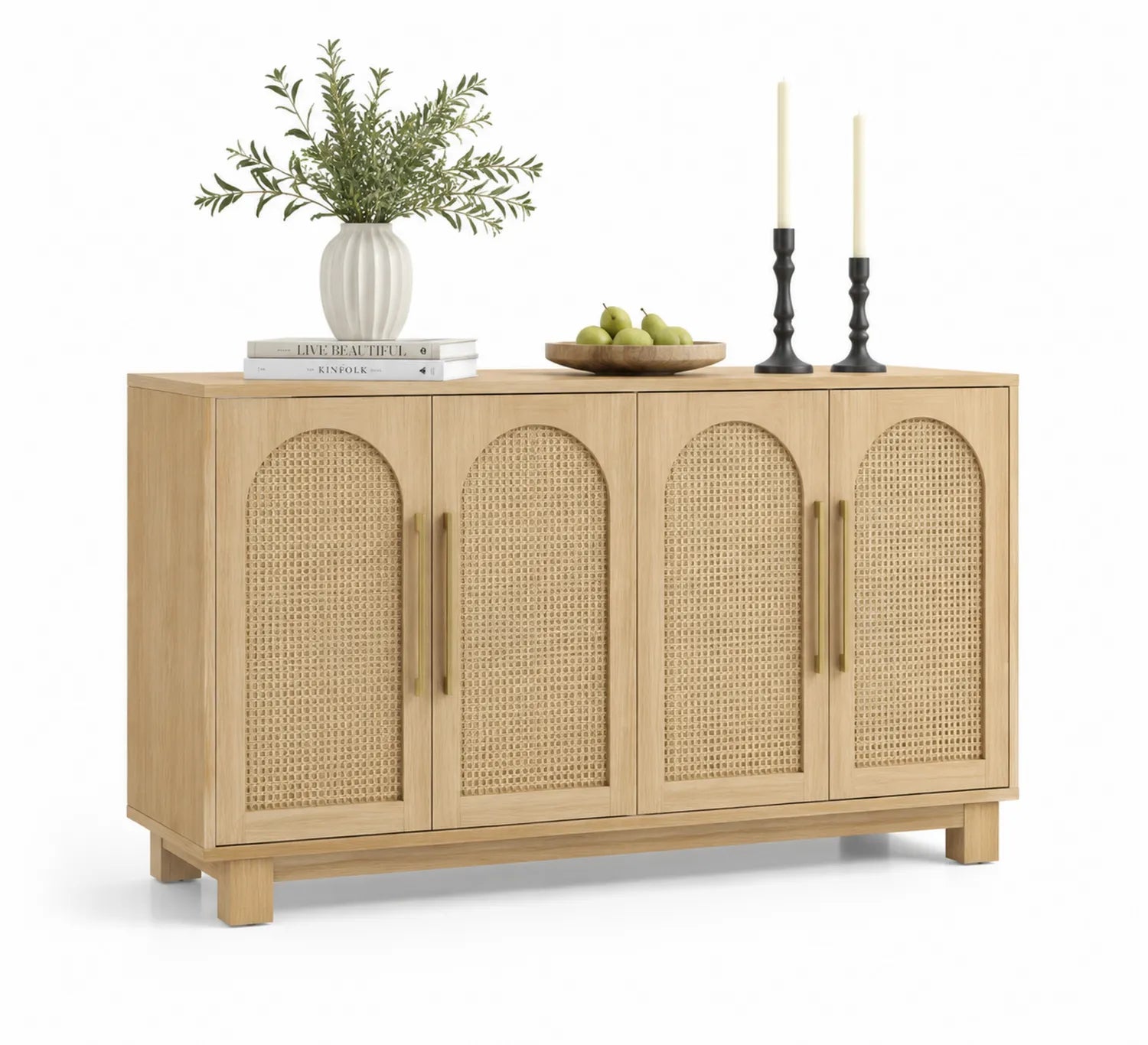 Aparador de Madera con Puertas de Ratán