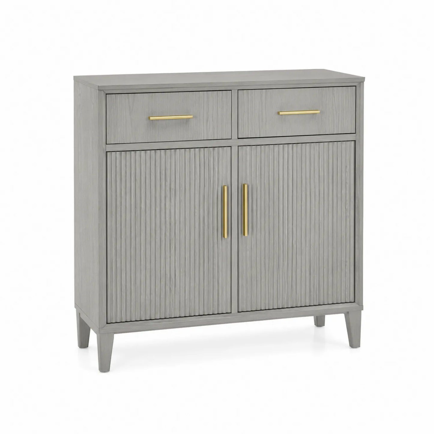 Aparador de Madera Gris con Cajones y Puertas