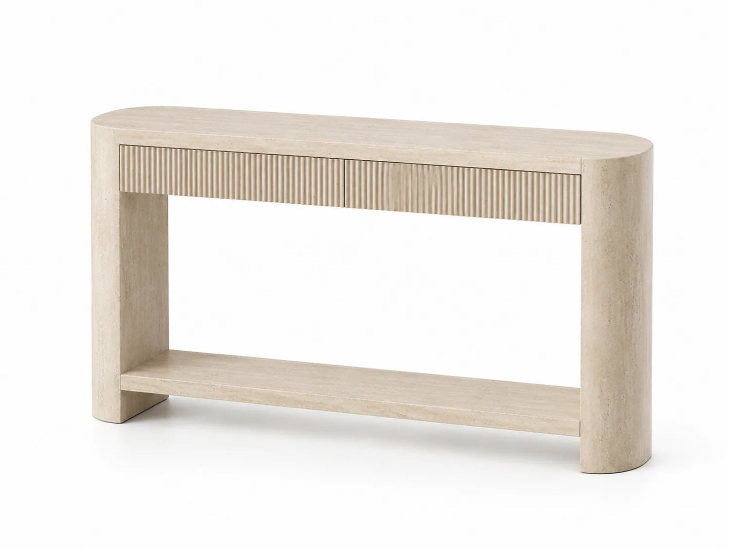 Mesa Consola de Piedra Travertino Beige 120x75x30 cm
