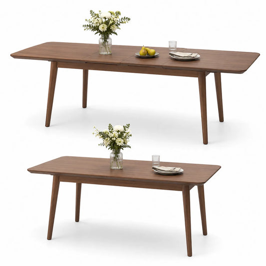 Mesa de Comedor Extensible de Madera de Nogal 180-220x90x75 cm