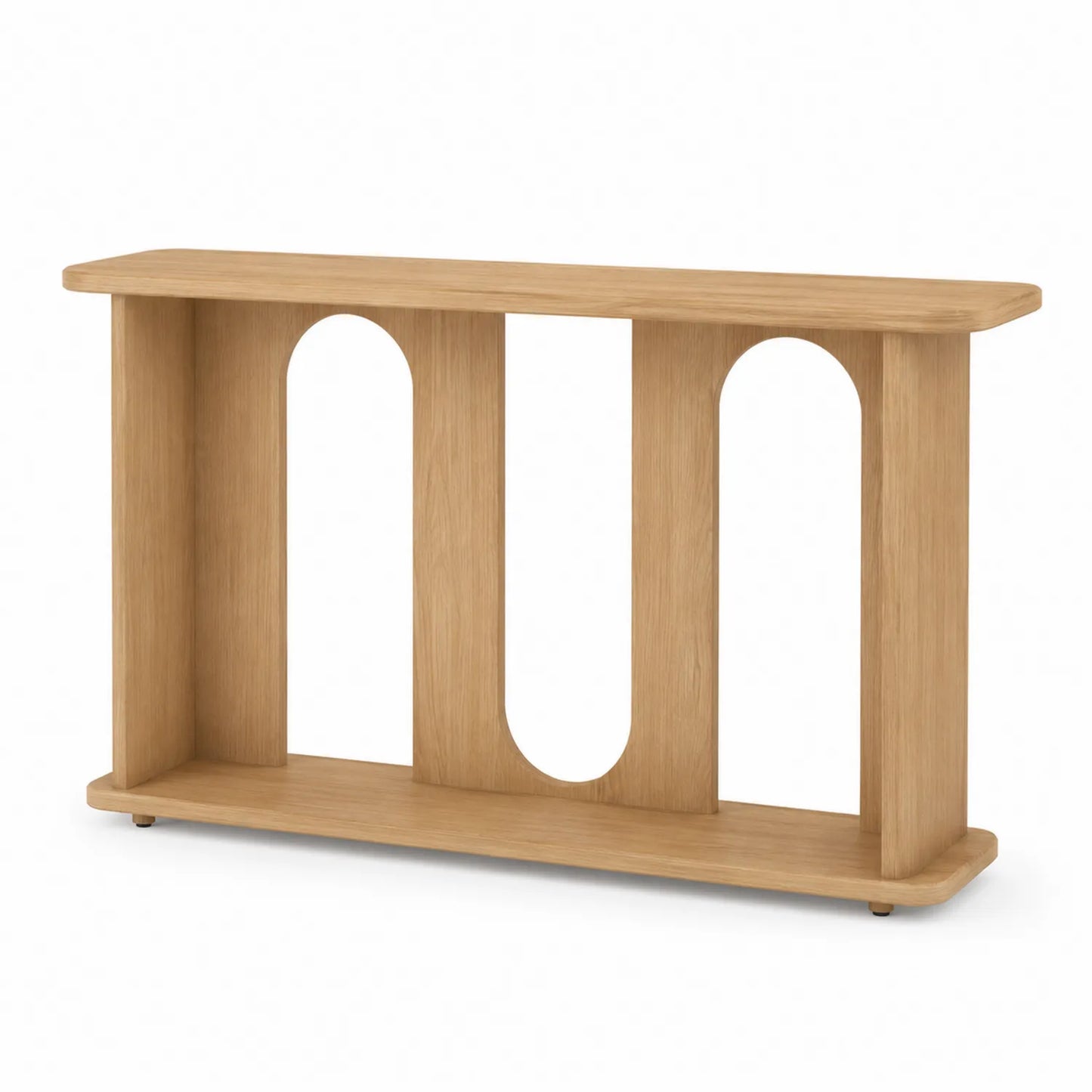 Mesa consola de madera de roble clara 120x30x75 cm