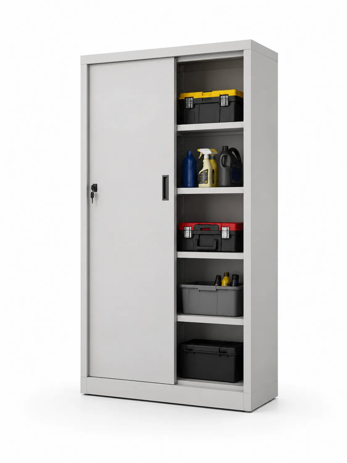 Armario metálico con puerta corredera de acero 90x180x40 cm