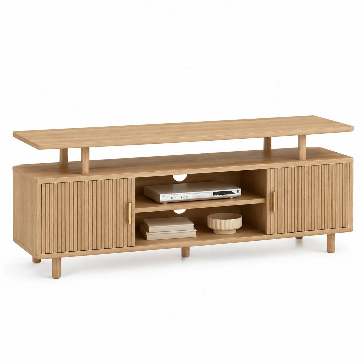 Mueble de TV de madera con puertas y estantes 120x40x60 cm